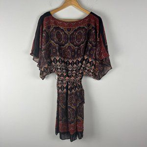 Miss Me Burgundy Paisley Mini Dress